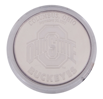 Lou Holtz Notre Dame vs Ohio State Rivalry Two Troy Ounces .999 Fine Silver Commemorative Coin (Holtz LOA)